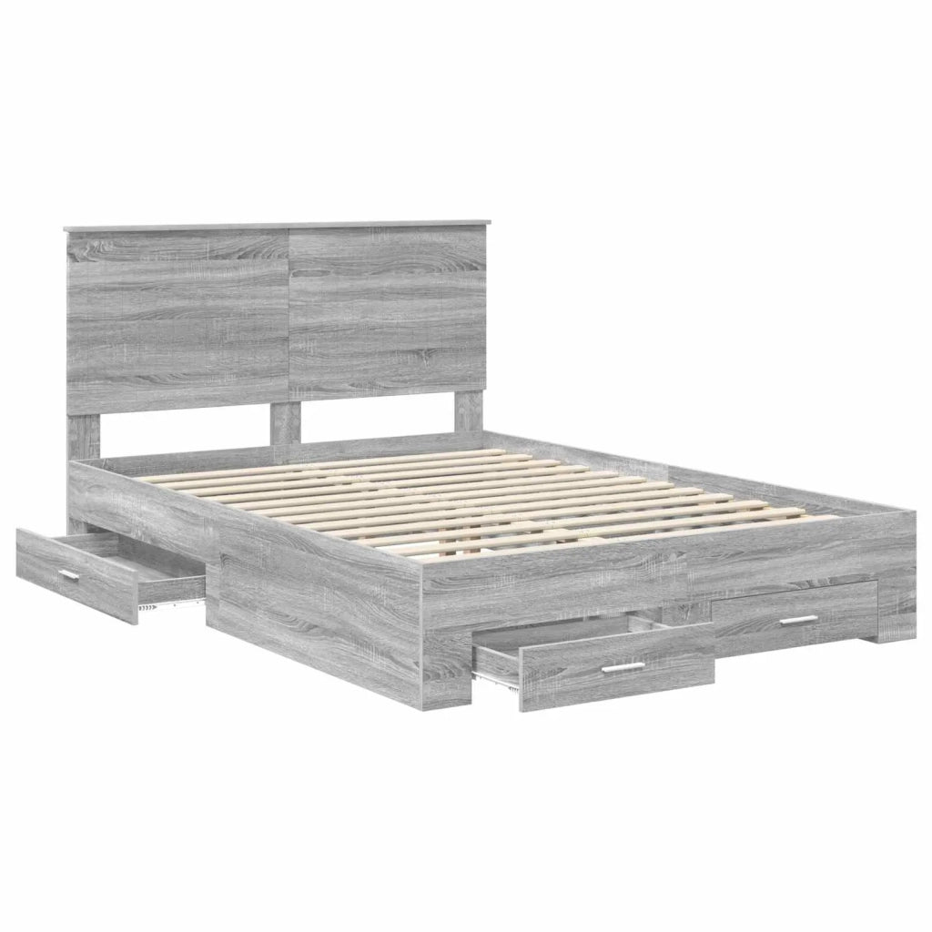 Struttura del letto con testiera Grigio Sonoma 140 x 200 cm 3411301