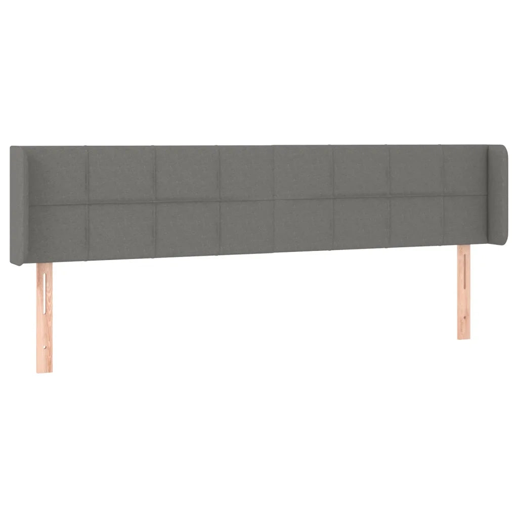 Testiera | Testata ad Orecchio Grigio Scuro 183x16x78/88 cm in Tessuto