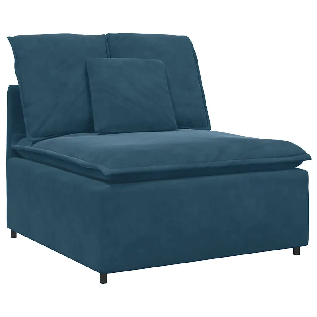 Divano Modulare con Cuscini in Velluto Blu 3321336