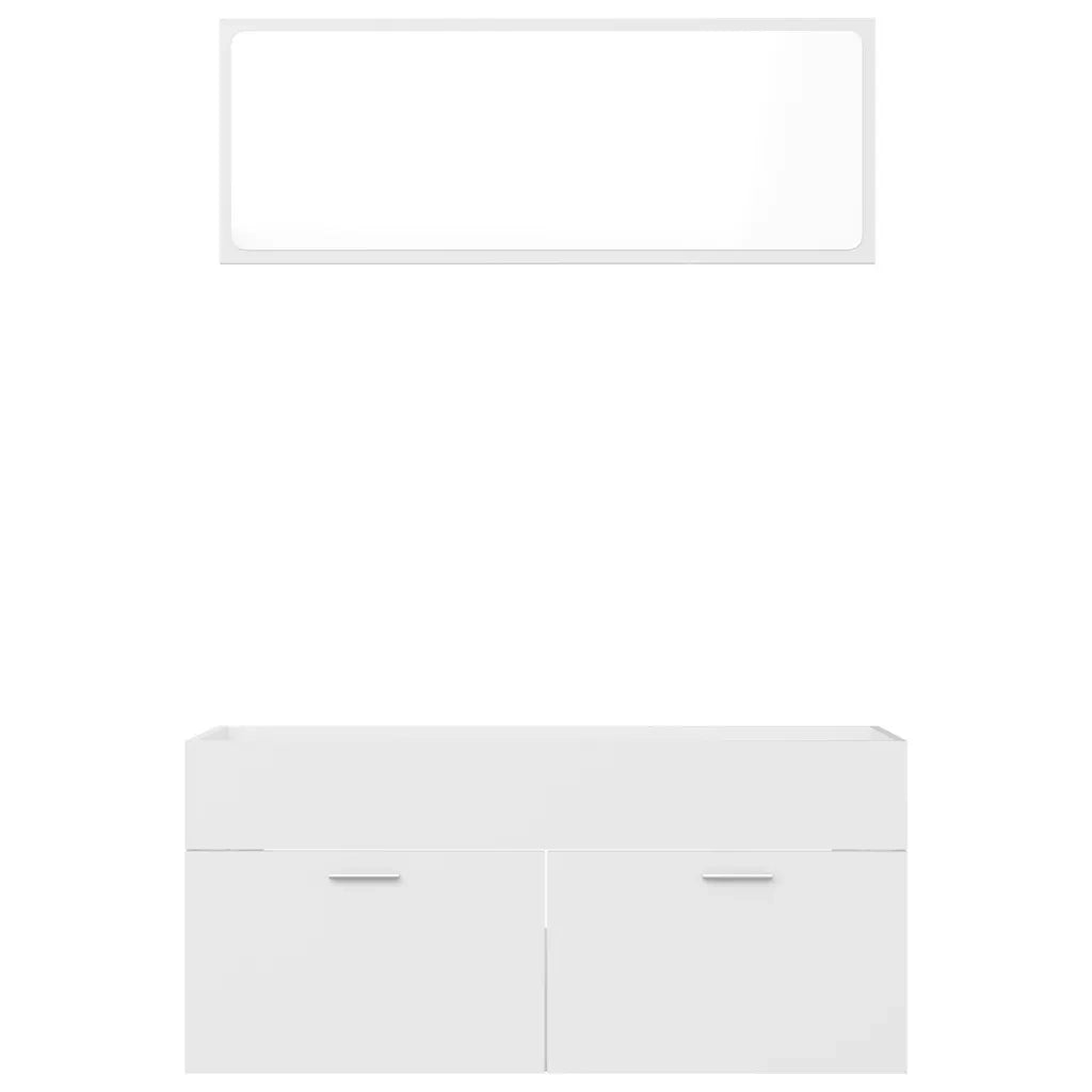 Set Mobili da Bagno 2 pz Bianco in Legno Multistrato 804809