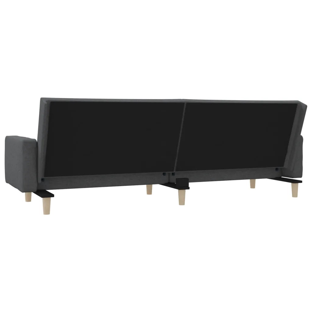 Divano letto | Sof¨¤ letto | Letto singolo a 2 Posti con 2 Cuscini Grigio Chiaro in Tessuto