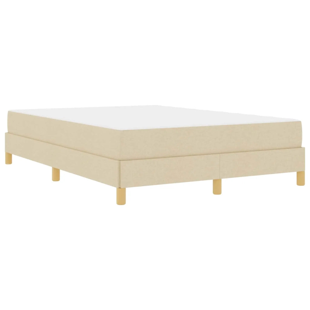 Letto a molle con materasso Crema 140 x 190 cm Tessuto 3398568