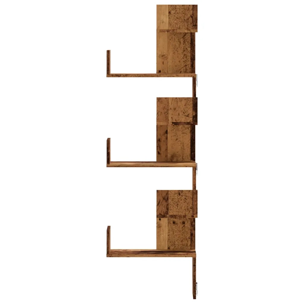 Scaffale Angolare Muro Legno Antico 45x45x147 cm Multistrato 852643