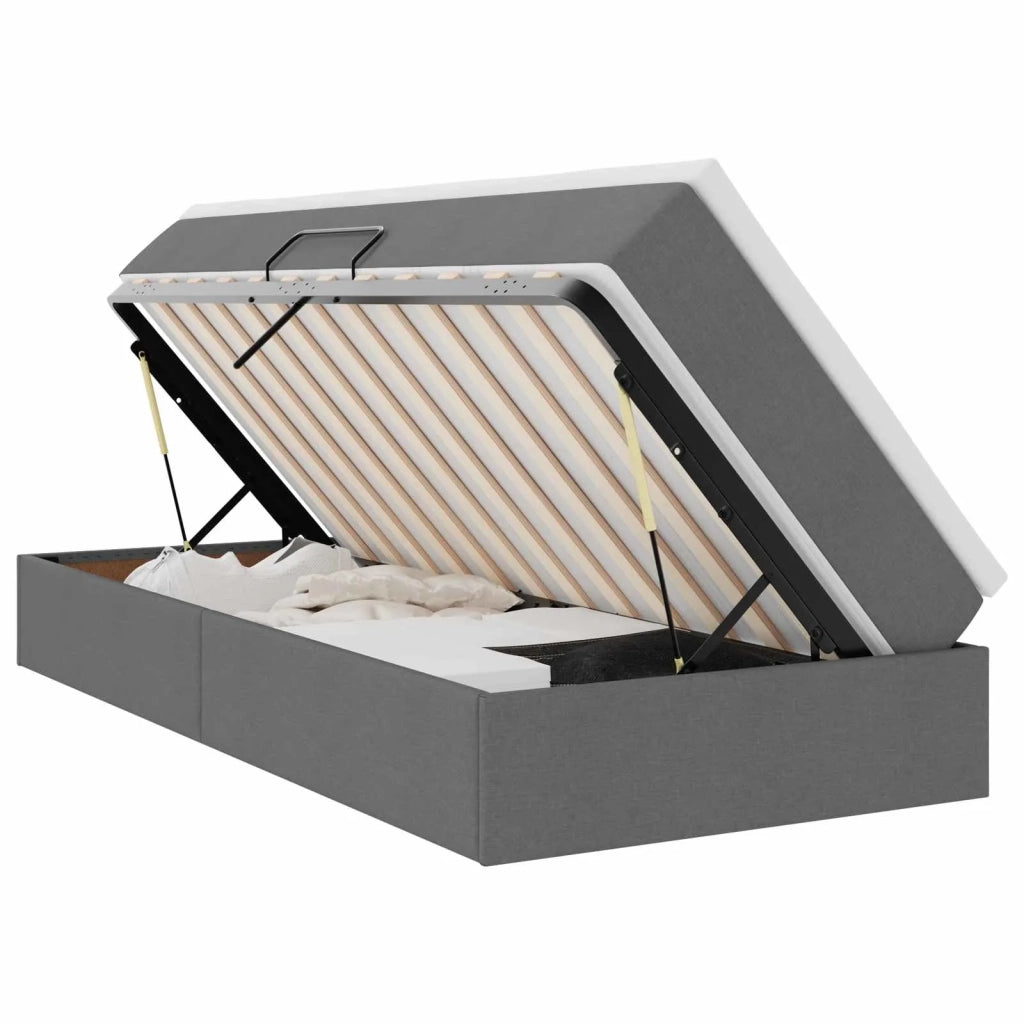 Letto con contenitore e materasso Grigio scuro 90 x 200 cm 3370201