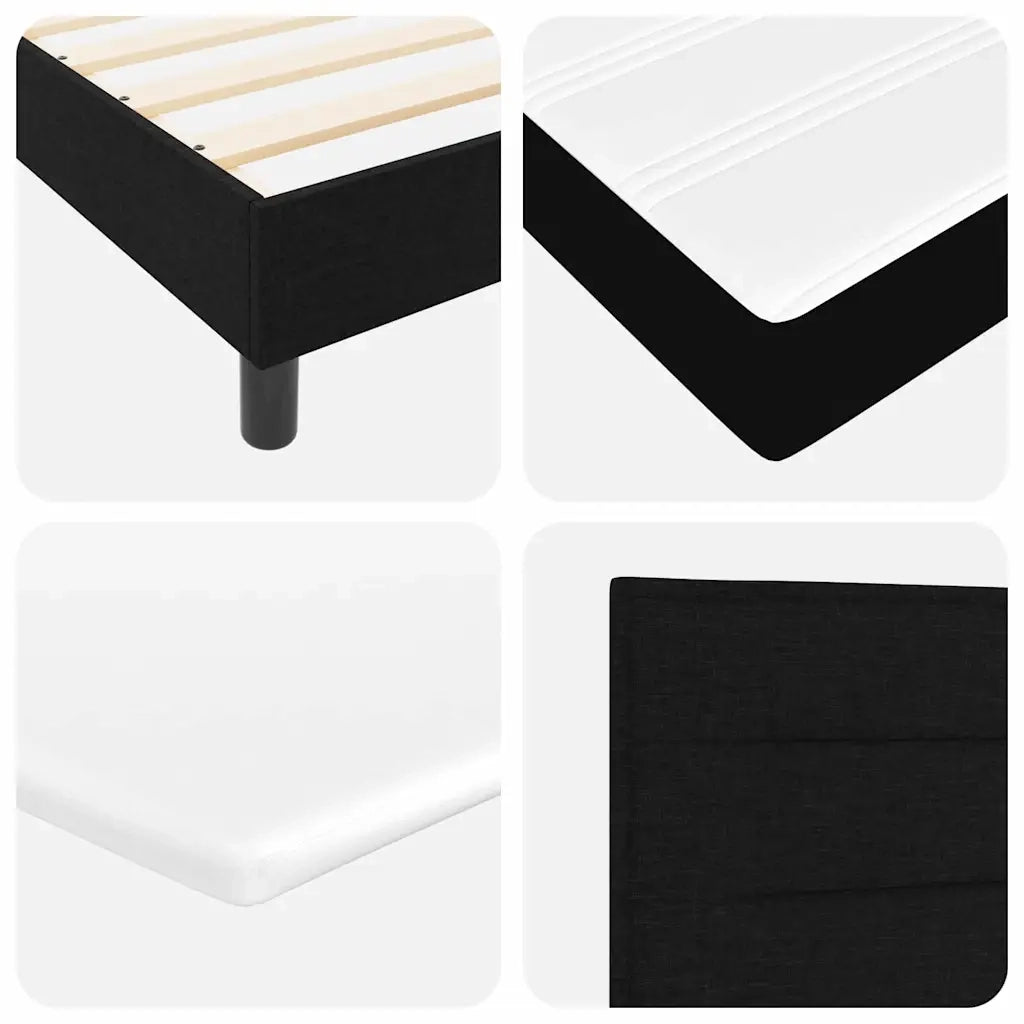 Letto a molle con testiera Nero 200 x 90 cm Tessuto 3341022
