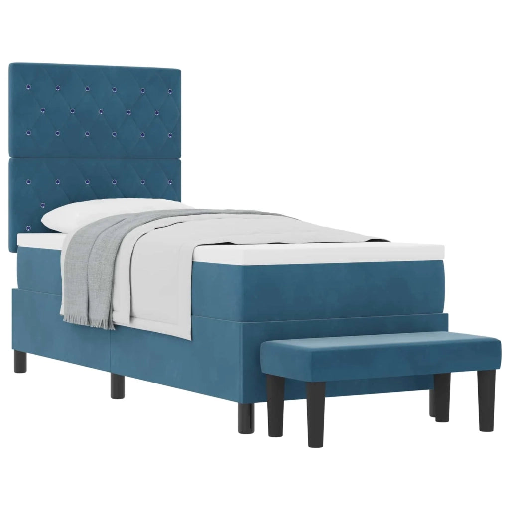 Letto a molle con cuscino Blu scuro 200 x 80 cm Velluto 3344412