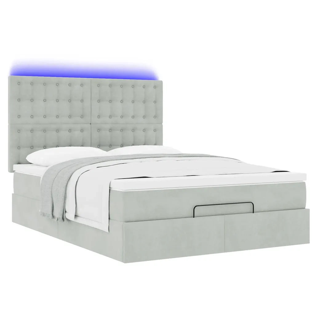 Struttura Letto Pouf con Materassi 140x190 cm Velluto 3314462
