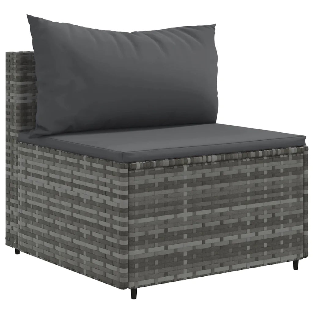 Set Divano da Giardino 5 pz con Cuscini Grigio in Polyrattan 3308370
