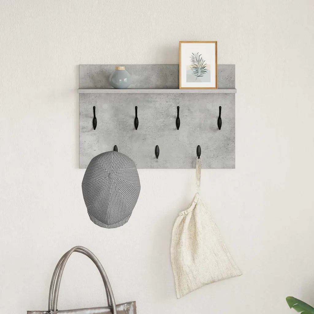 Appendiabiti a muro A parete Grigio cemento 60 x 40 x 12 cm 874430