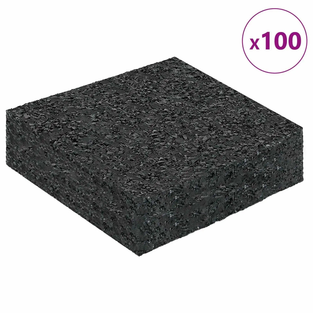 Pad per patio in granuli di gomma Nero 9 x 9 x 2 cm Gomma 42027244
