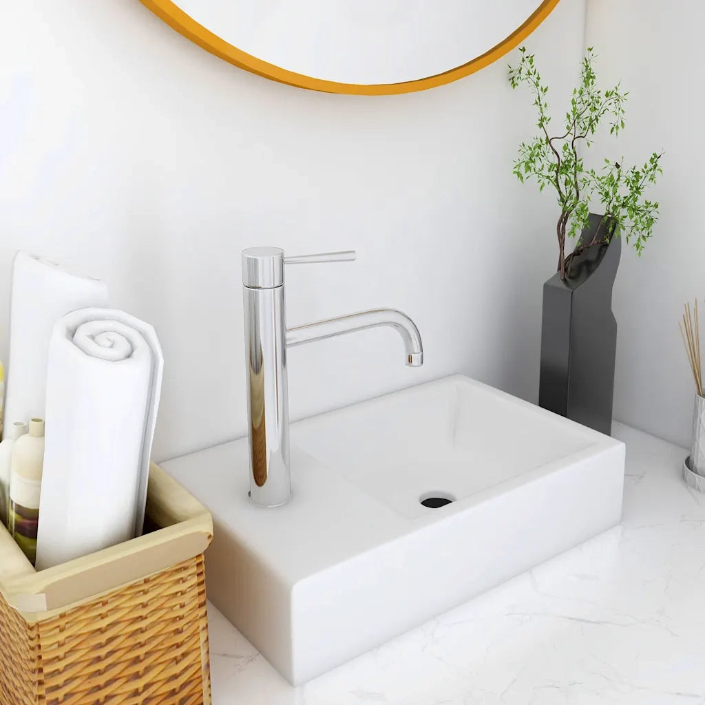 Lavabo-Lavandino-Lavello 400x220x90 mm in SMC Bianco
