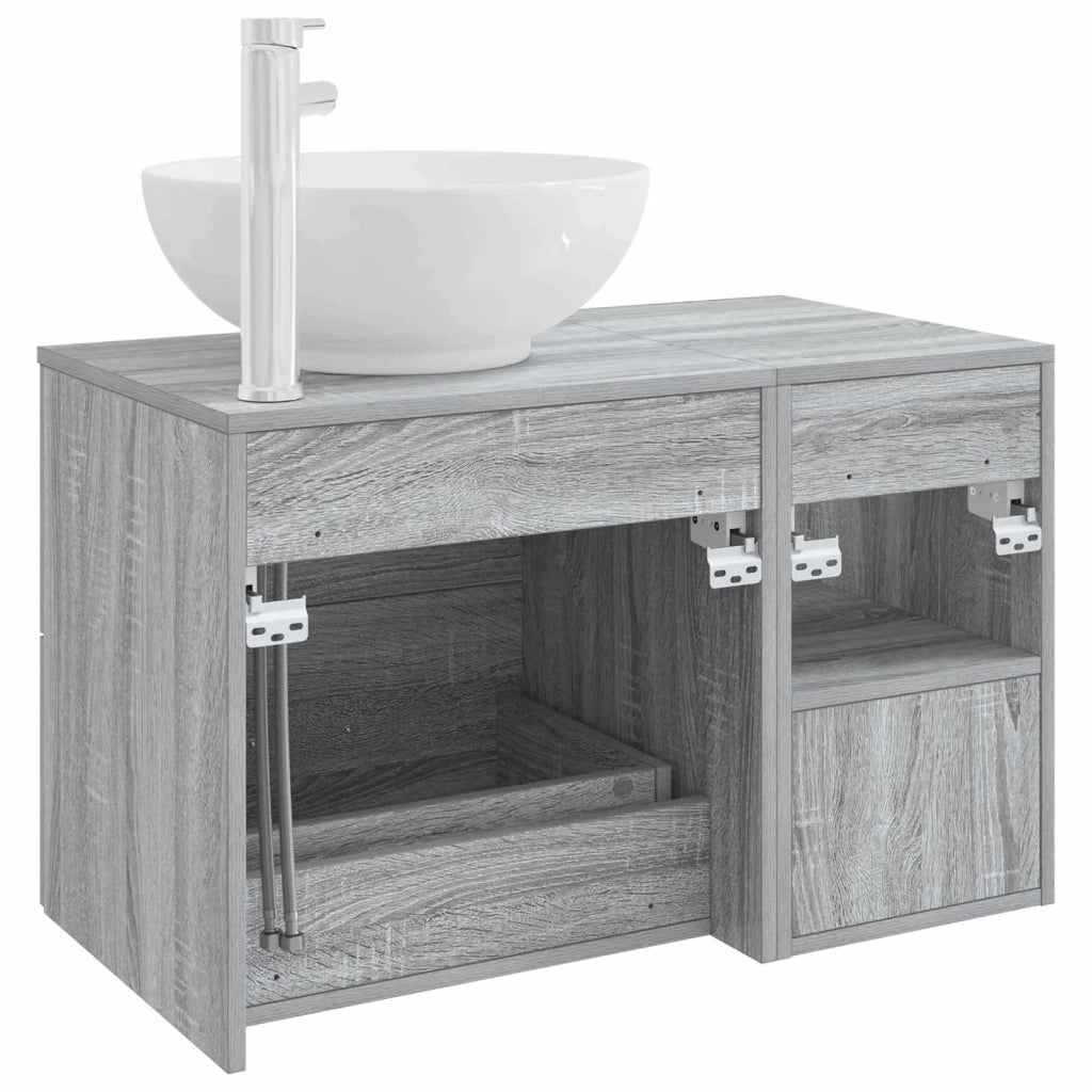 Set di mobili per il bagno 2 pcs Sonoma grigio 3403917