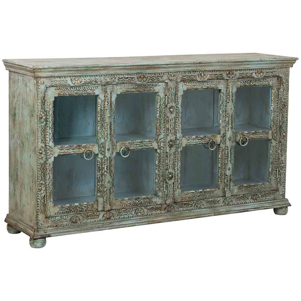 Credenza in legno verde 180x43x100