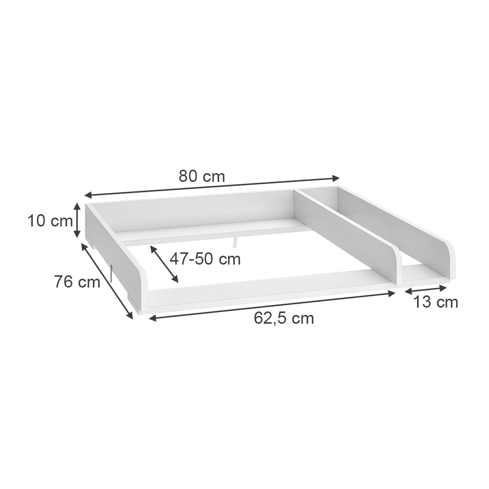Vicco Piano fasciatoio Bianco 80 x 76 cm con divisione