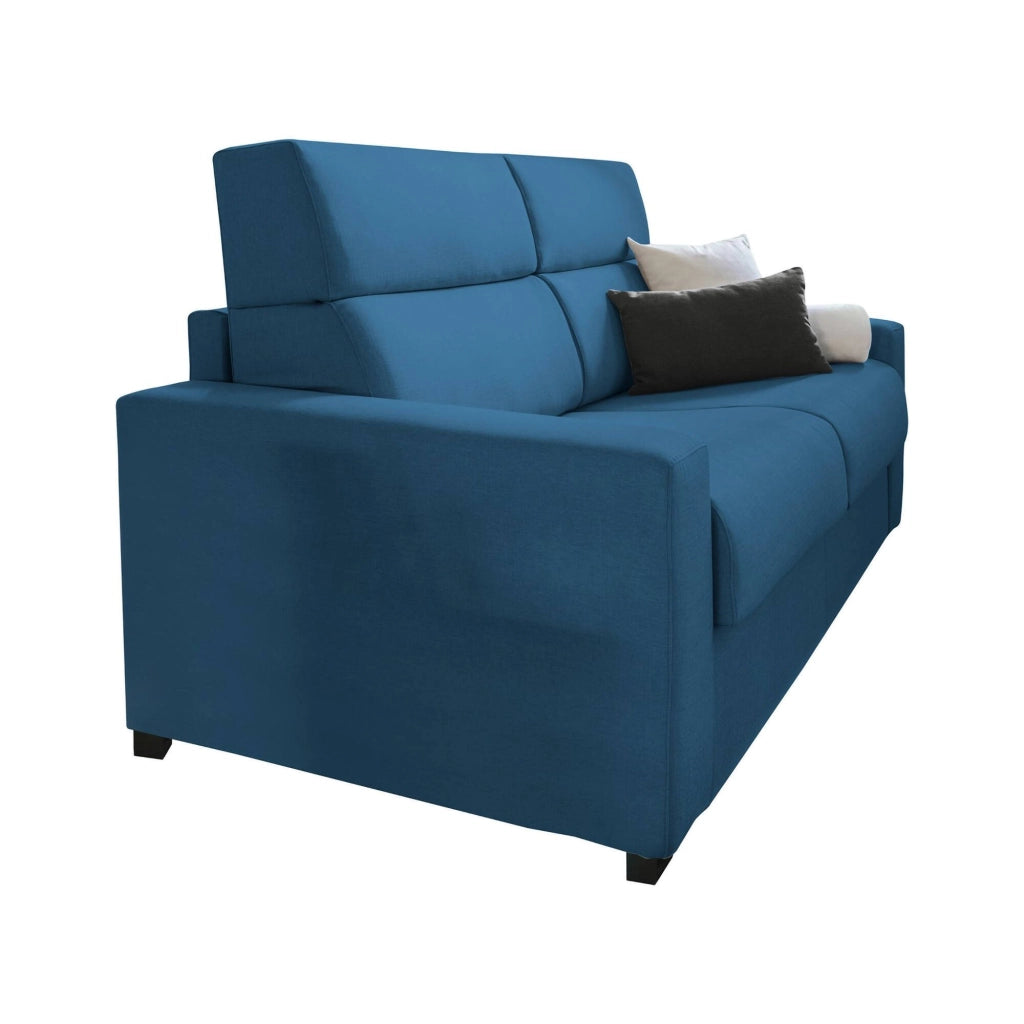 None, Divano Letto 2 Posti Sfoderabile Made in Italy, 180x95 cm blu