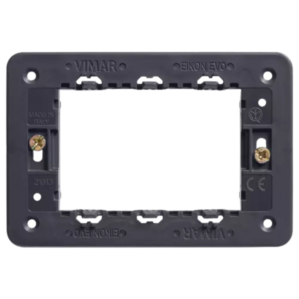 Vimar serie eikon supporto con viti plurimodulo installazione sicura e stabile *** numero posti 3 moduli, confezione 1