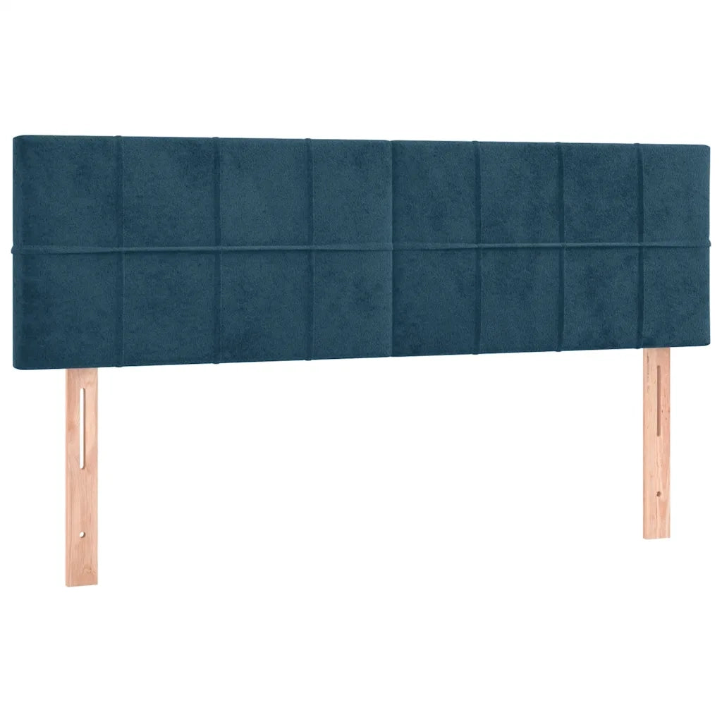 Letto a Molle con Materasso e LED Blu Scuro 140x190 cm