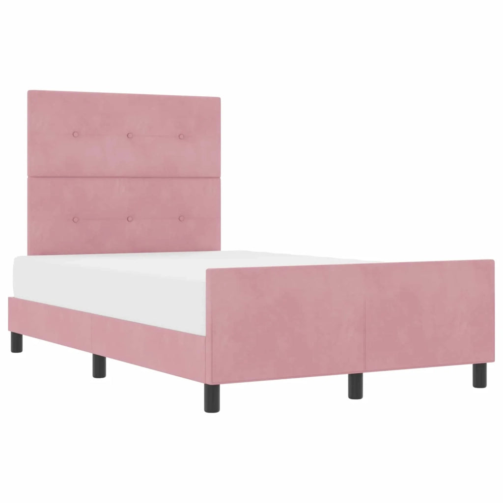 Letto a molle con testiera Rosa 120 x 200 cm Velluto 3344938