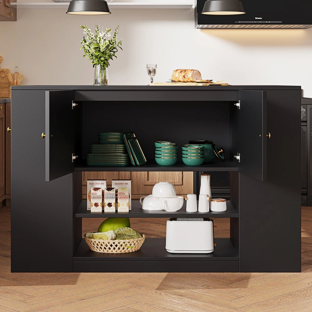 Credenza Cucina con Cassetti e Ripiani ¨C Xylo ¨C Nero