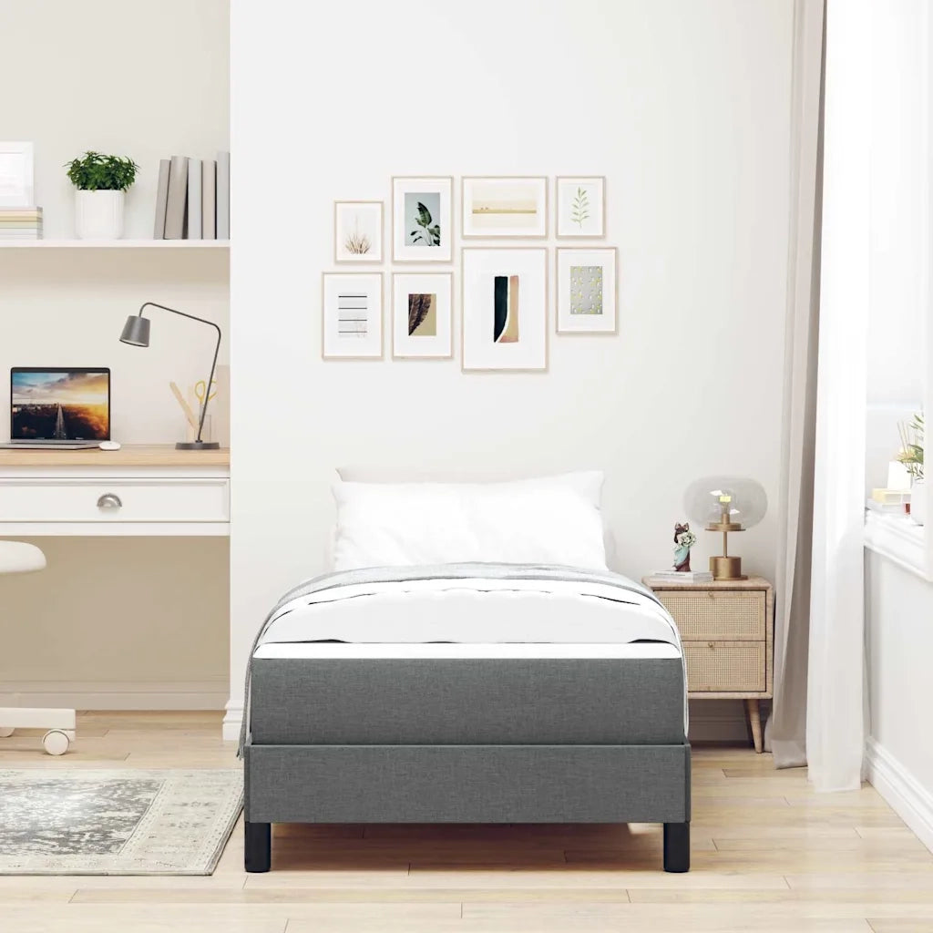 Letto a molle con materasso Grigio scuro 90 x 200 cm Tessuto 3398459