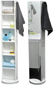 Cassettone in MDF con specchio - bianco - 30x17,5x169,5 cm