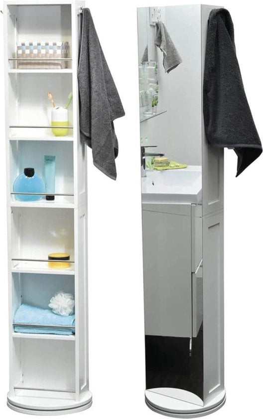 Cassettone in MDF con specchio - bianco - 30x17,5x169,5 cm