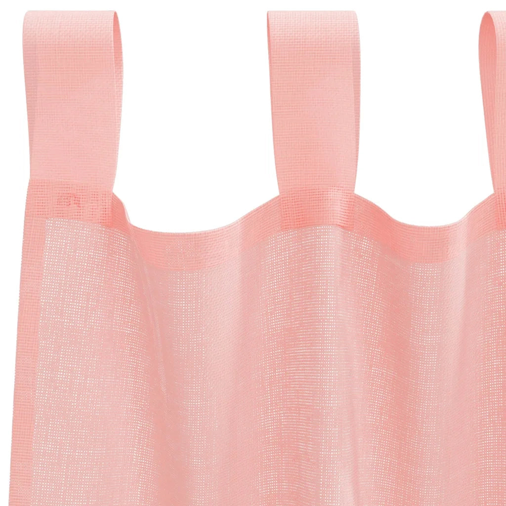 Tende in Voile con Tasche per Aste 2 pz Rosa 4102196