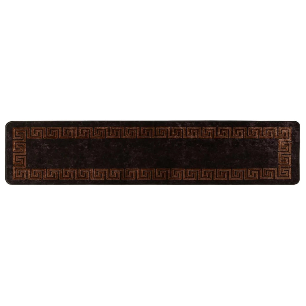 Runner Tappeto MARSA Nero 80 x 450 cm Poliestere e PVC 42023291