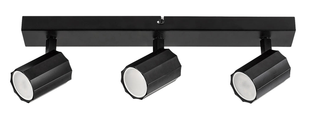 Plafoniera nera opaca 3 spot orientabili GU10 Rabalux