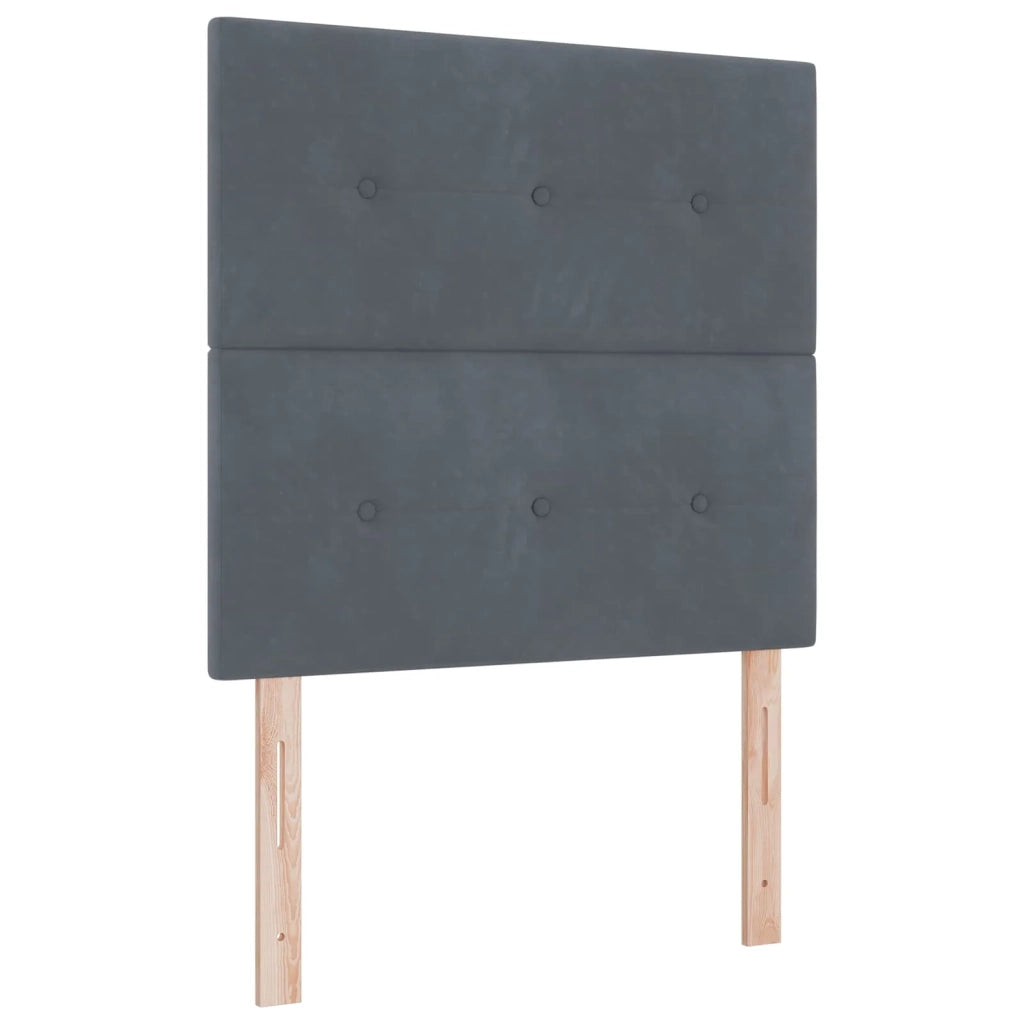 Letto Box Spring LED con Materasso Grigio Scuro 100 x 200 cm 3456012