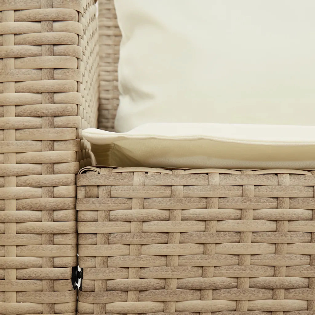 Set Divano da Giardino 4 pz con Cuscini Beige in Polyrattan 3365340