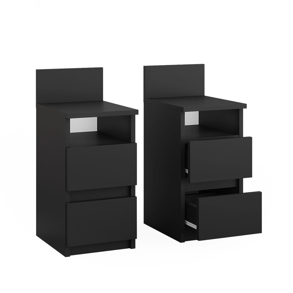Vicco Comodino Nero 25 x 59.1 cm Set di 2