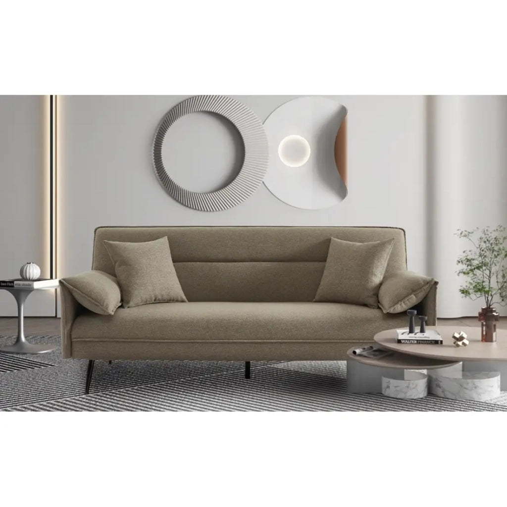 Divano 3 posti trasformabile SILAS – Beige chiaro – Design scandinavo elegante