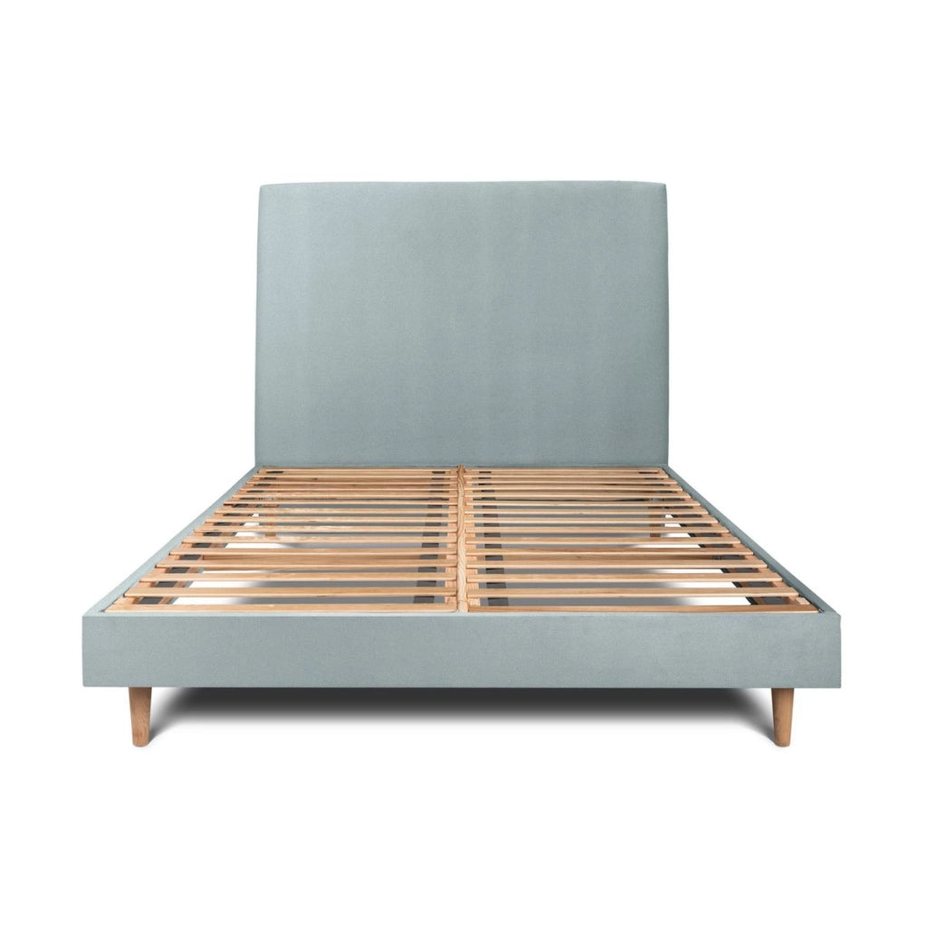 Letto 200x200 cm con testata imbottita - Tessuto velluto