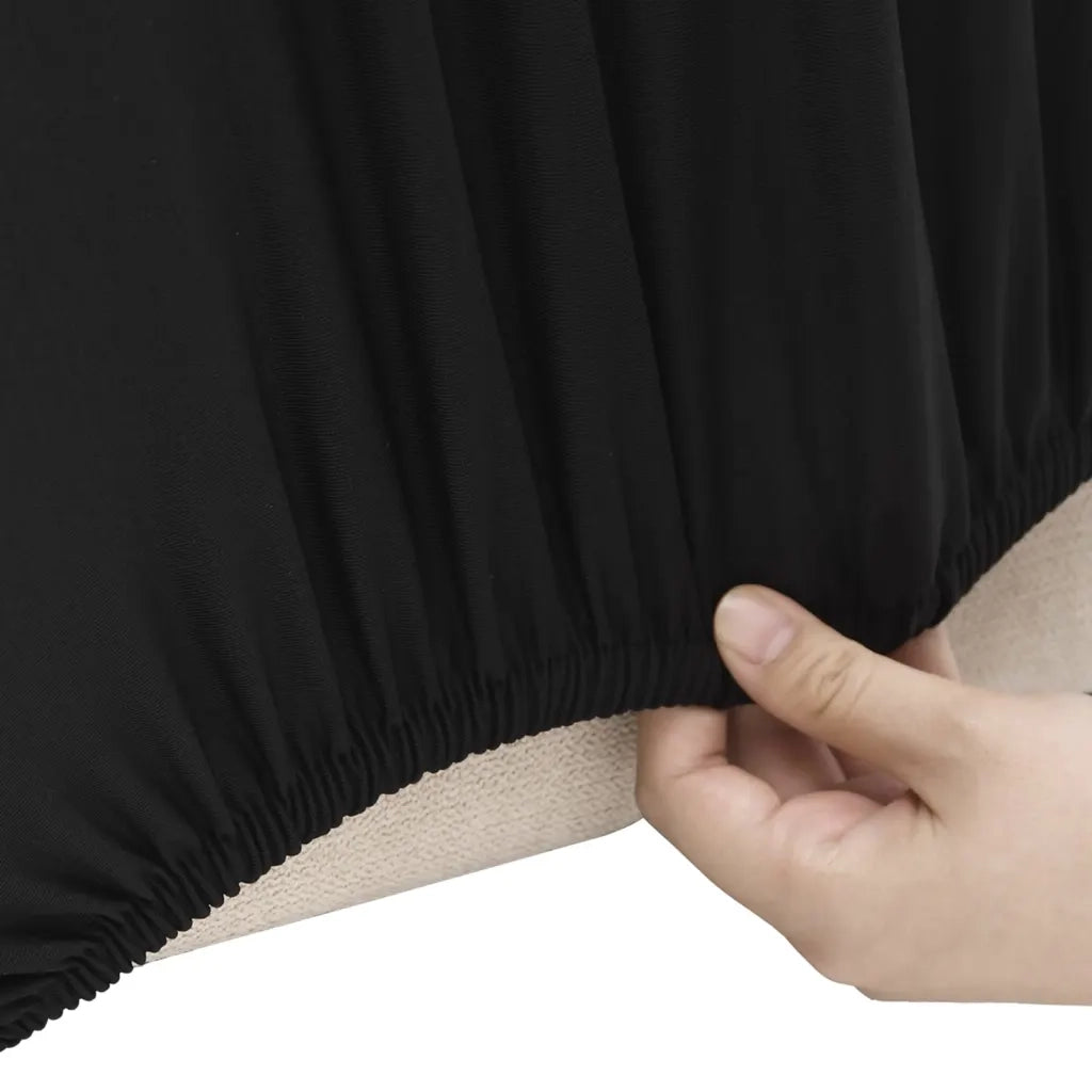 Fodera Elasticizzata per Divano 4 Posti-Copridivano Elasticizzato Jersey Poliestere Nero