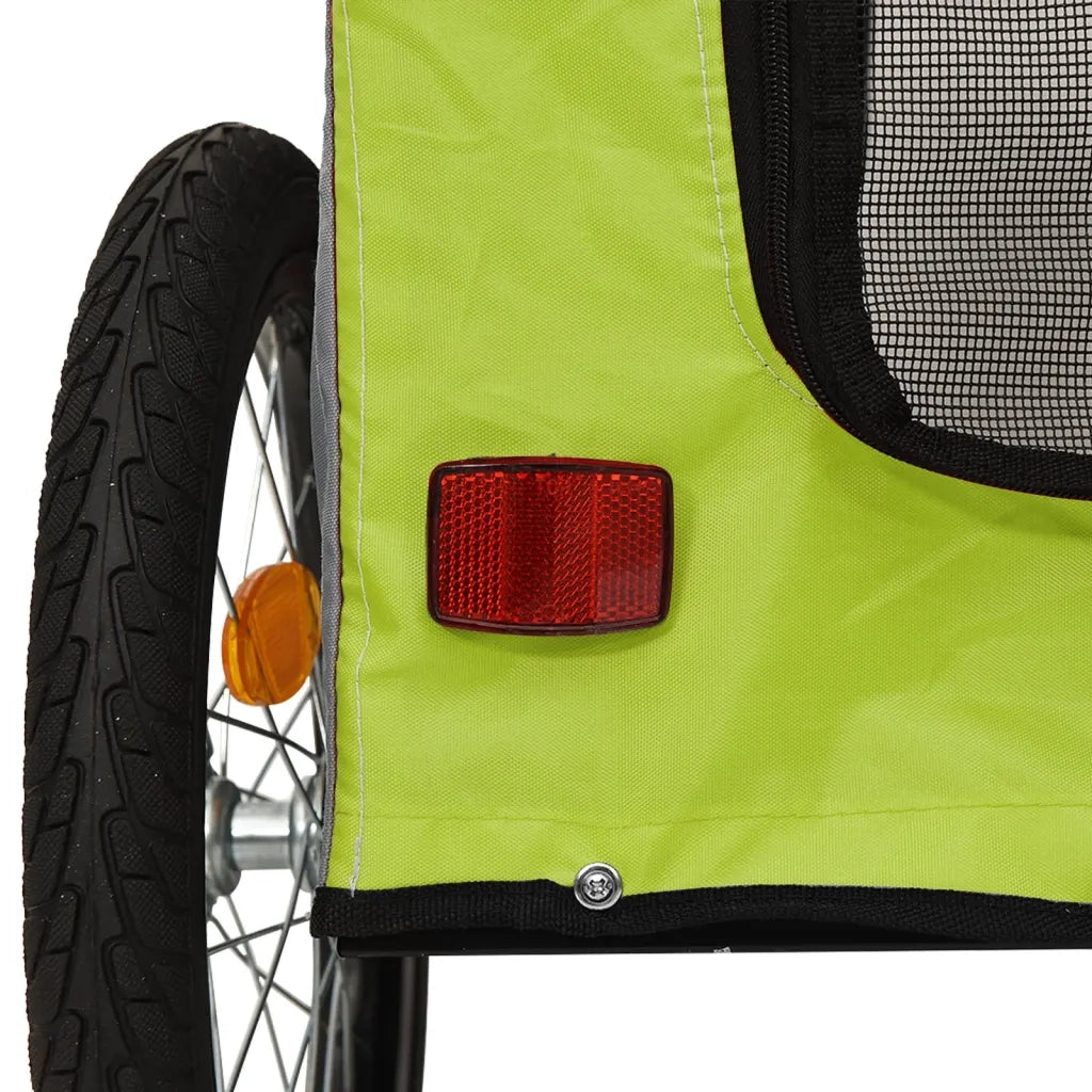 Rimorchio da Bici per Animali Verde e Grigio Oxford e Ferro 93843