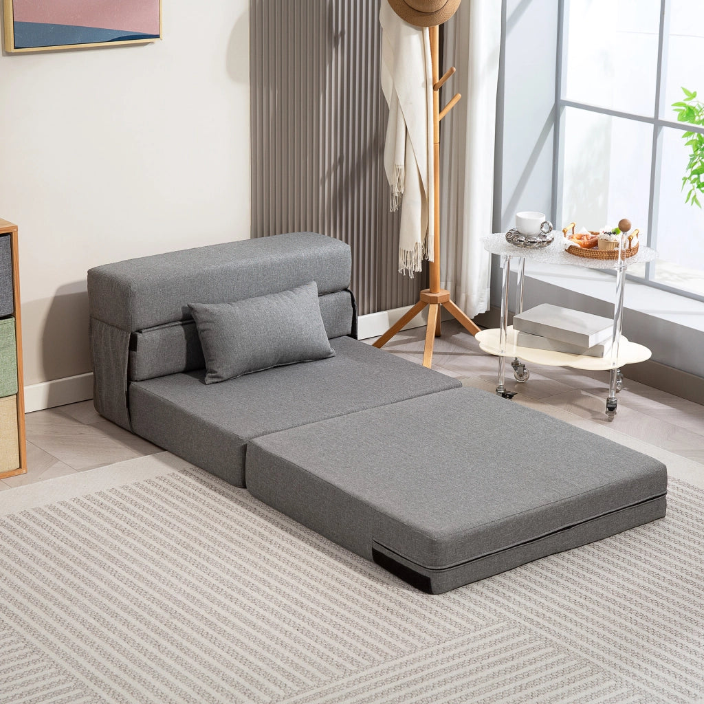Poltrona letto pieghevole ¨C Minimal ¨C Grigio 120 kg