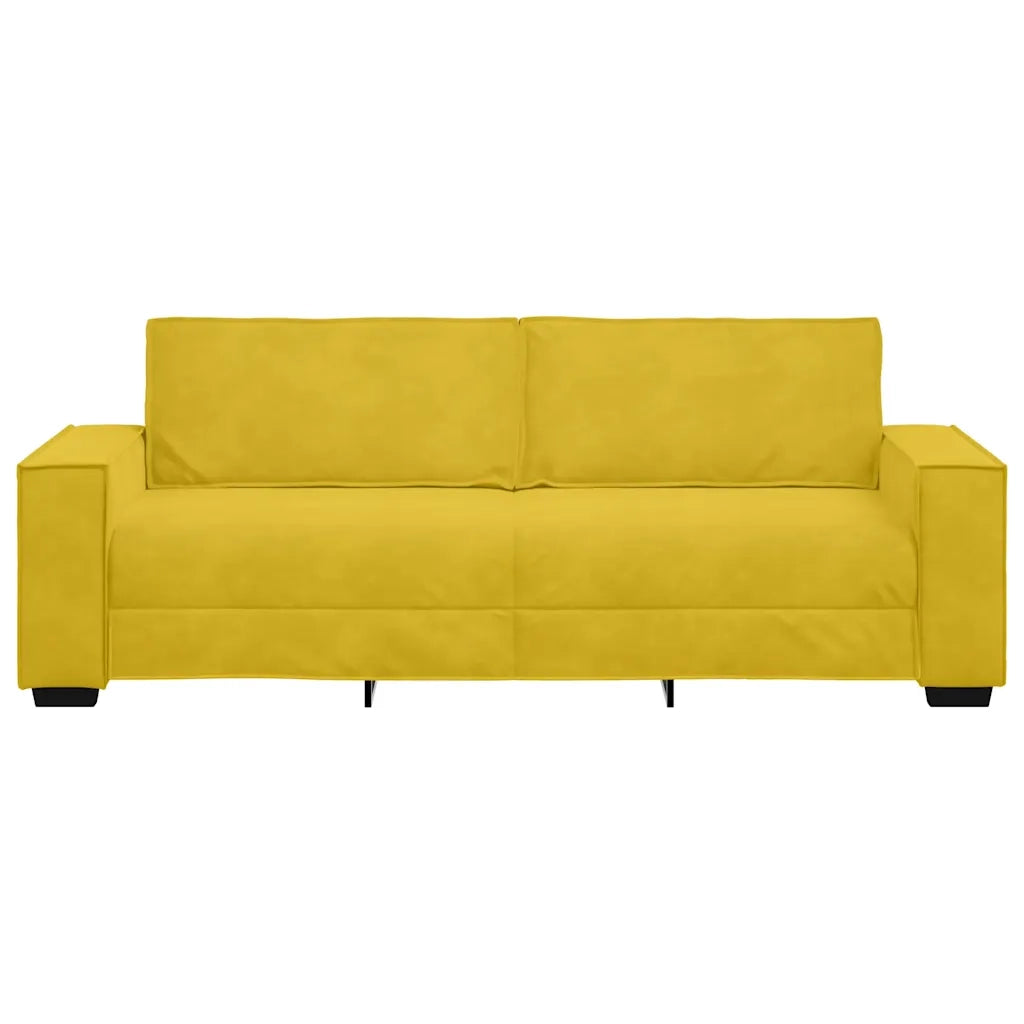 Divano a 3 Posti Giallo 220x78x84 cm in Velluto 4105036