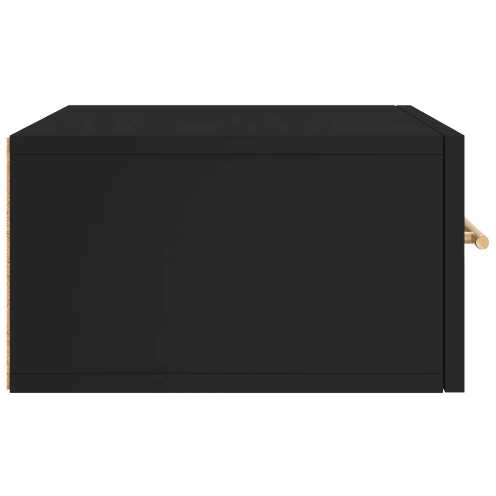 Comodino | Armadio da Notte | Mobiletto da notte a Muro Nero 35x35x20 cm