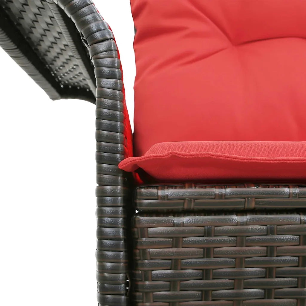 Divano da giardino con cuscino 141 x 62 x 69 cm polyrattan 42006708