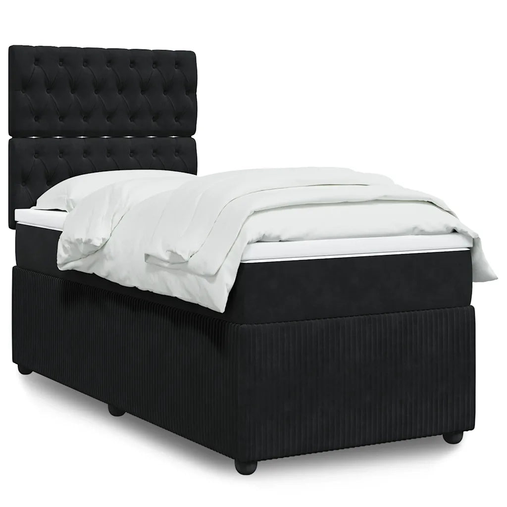 Giroletto a Molle con Materasso Nero 100x200 cm in Velluto 3294570