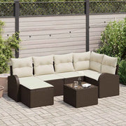 Set Divano da Giardino 7 pcs Marrone polyrattan 3346118
