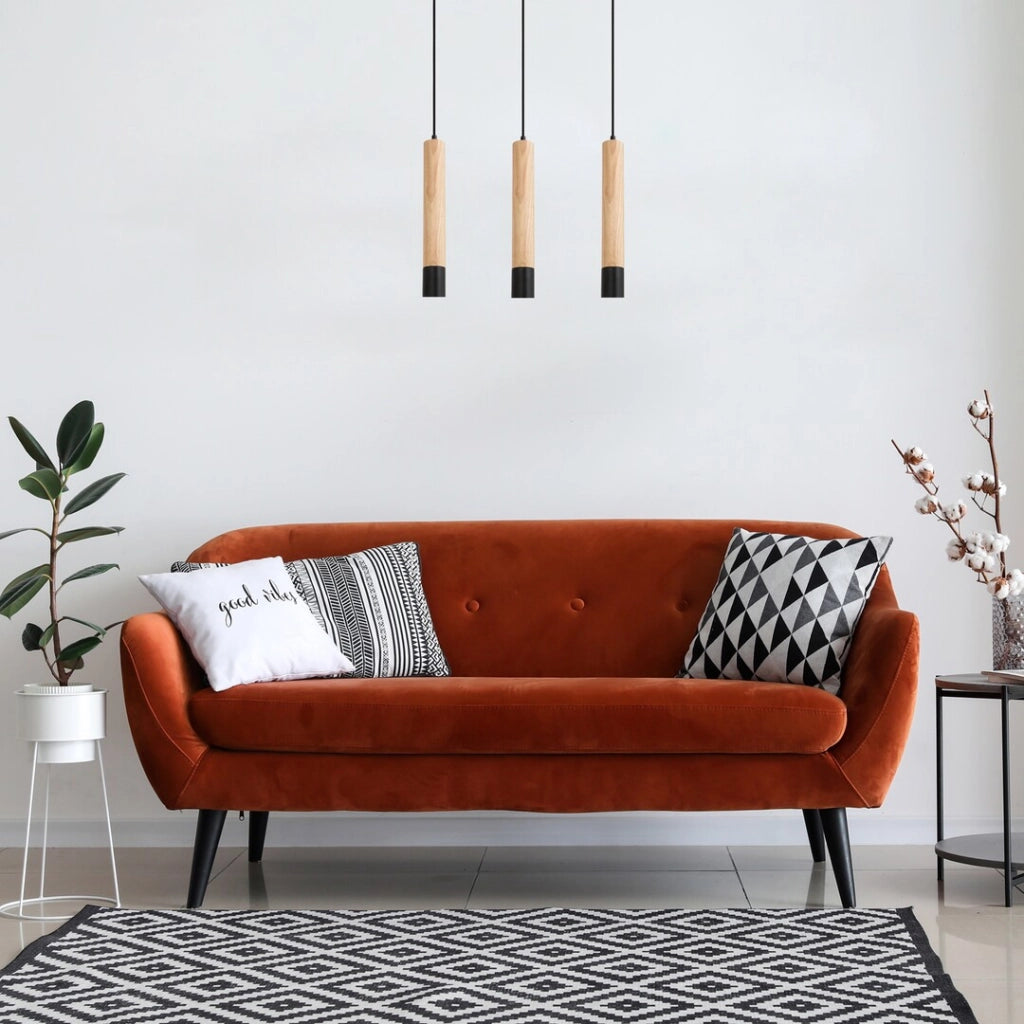 Lampada a sospensione legno/nero 3xGU10 Rabalux Braulia