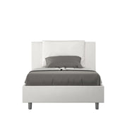 BS COM Letto una piazza e mezza senza rete imbottito 120x200 similpelle bianco