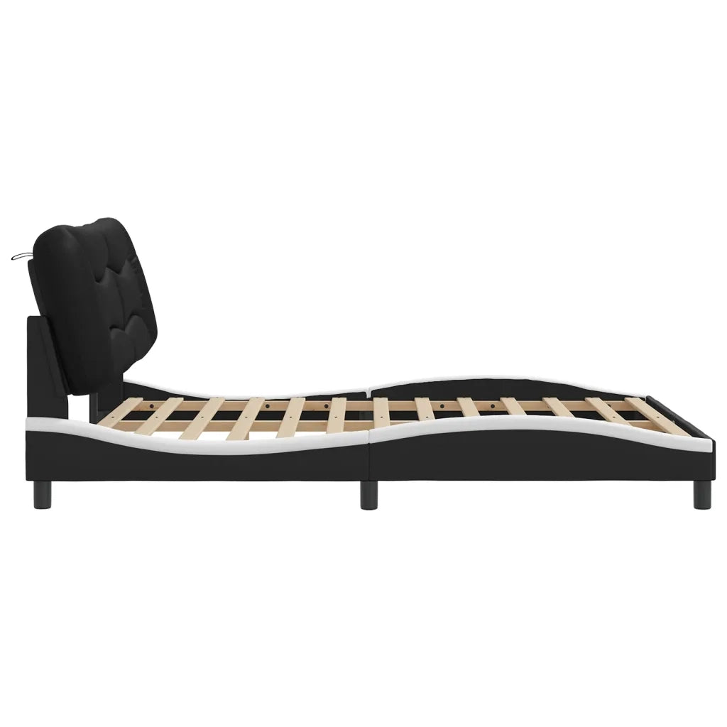 Giroletto con LED senza Materasso Hvar Nero e Bianco 160x200 cm 3213946