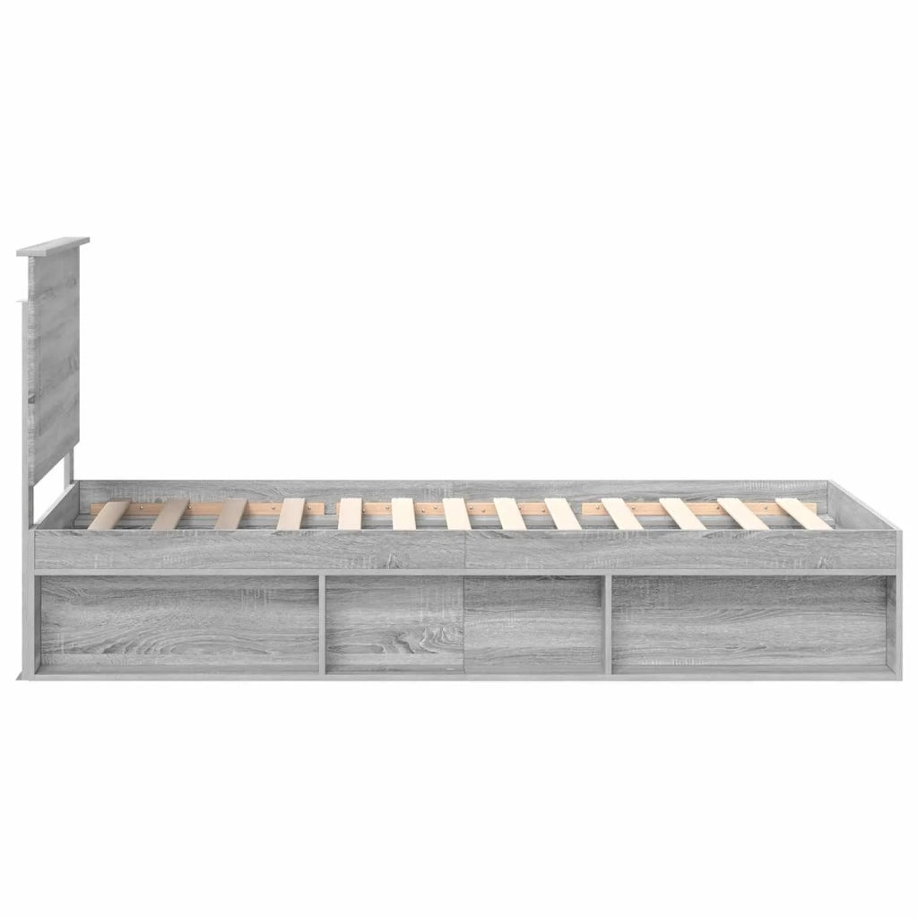 Letto singolo | Letto per adulti | Struttura del letto Grigio Sonoma 90 x 200 cm Pino massello