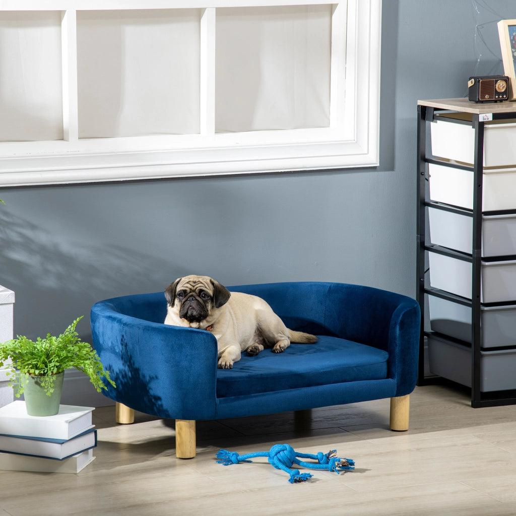 Cuccia per Cani da Interni, Divano per Gatti o Cani di Taglia Piccola Max. 10kg, Blu