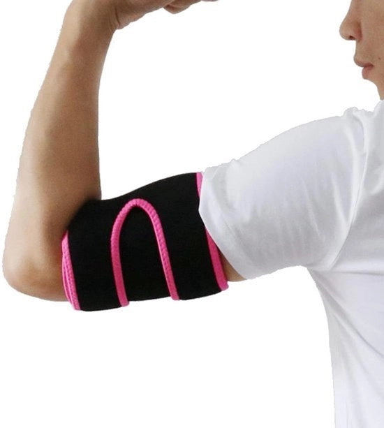Braccio Ellittico - Sostegno - Adattabile - Compressione - Protezione - Respiro - Tendinite - Adulto - Nero/Blu - Sostegno Compressivo per Braccio - Avvolgimento Compressivo per Bicipite e Tricipite - Immobilizzatore per Gomito.