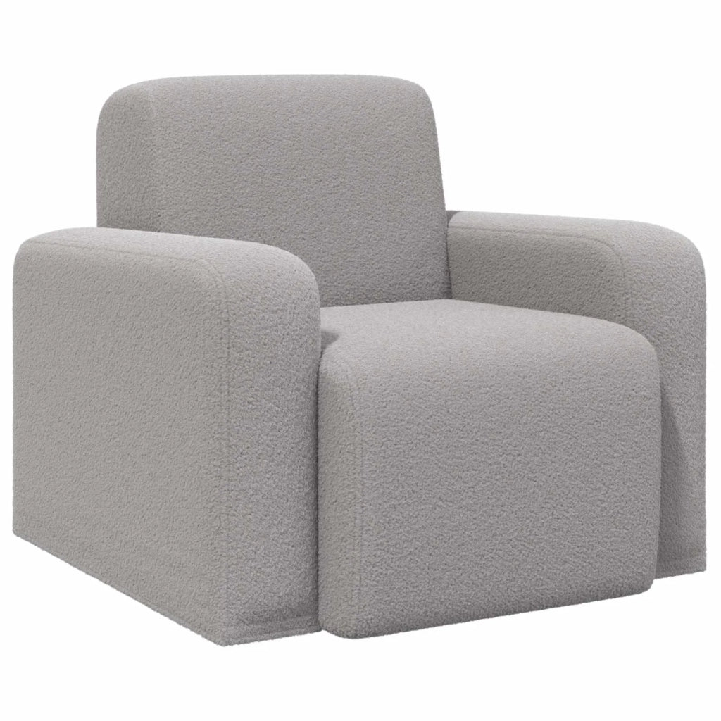 Poltrona Grigio Chiaro Bouclé 42042448