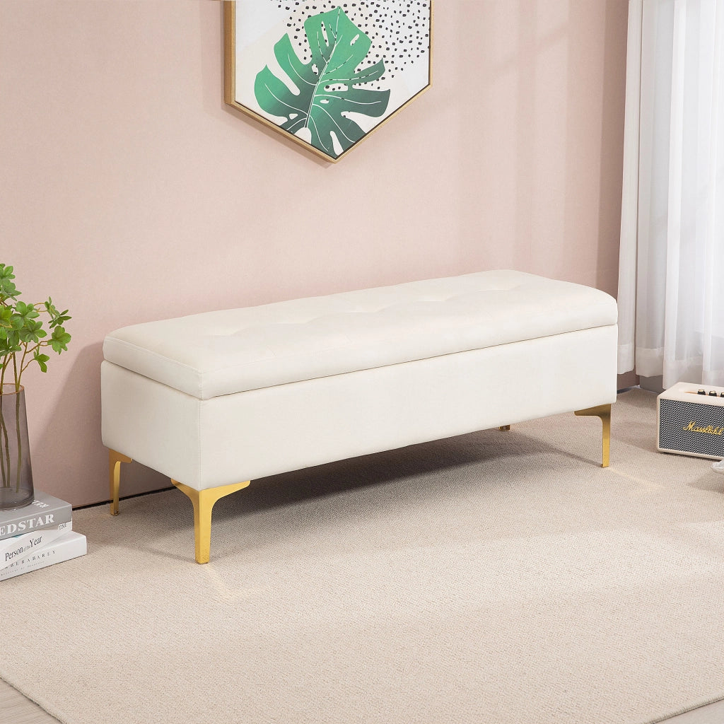 Divano con cassetti ¨C Minimal ¨C Beige 120x44x44,5cm